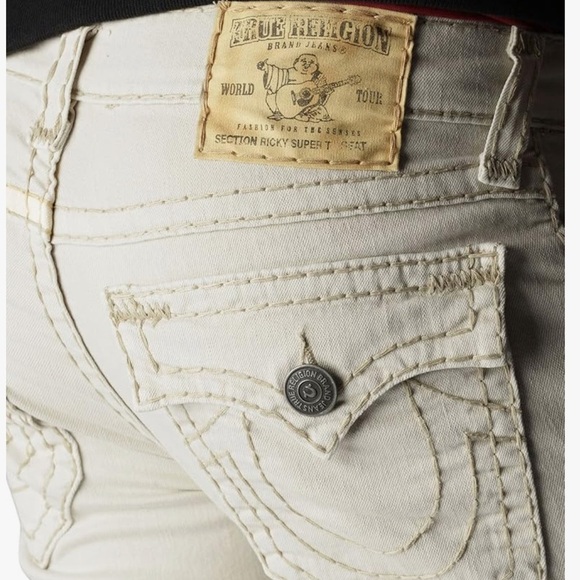 True Religion Ricky Straight Fit Natural String Super T Sear 34 Men Sz 29 - Picture 7 of 10